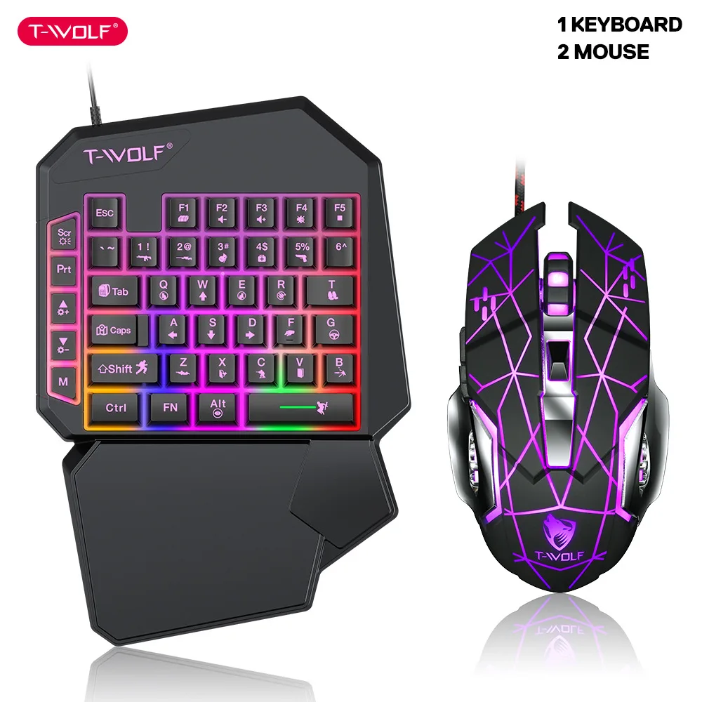 Pc Gaming Game - T-WOLF TF900 한 손으로 키보드 왕좌