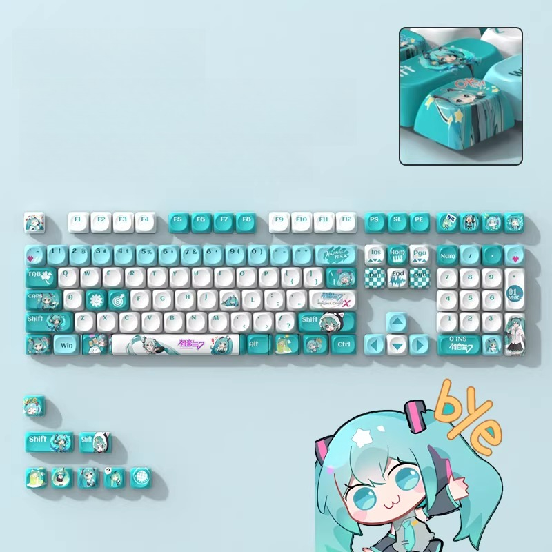 Pc Gaming Hatsune Miku - 애니메이션 기계식 키보드 키캡 카와이 하츠네