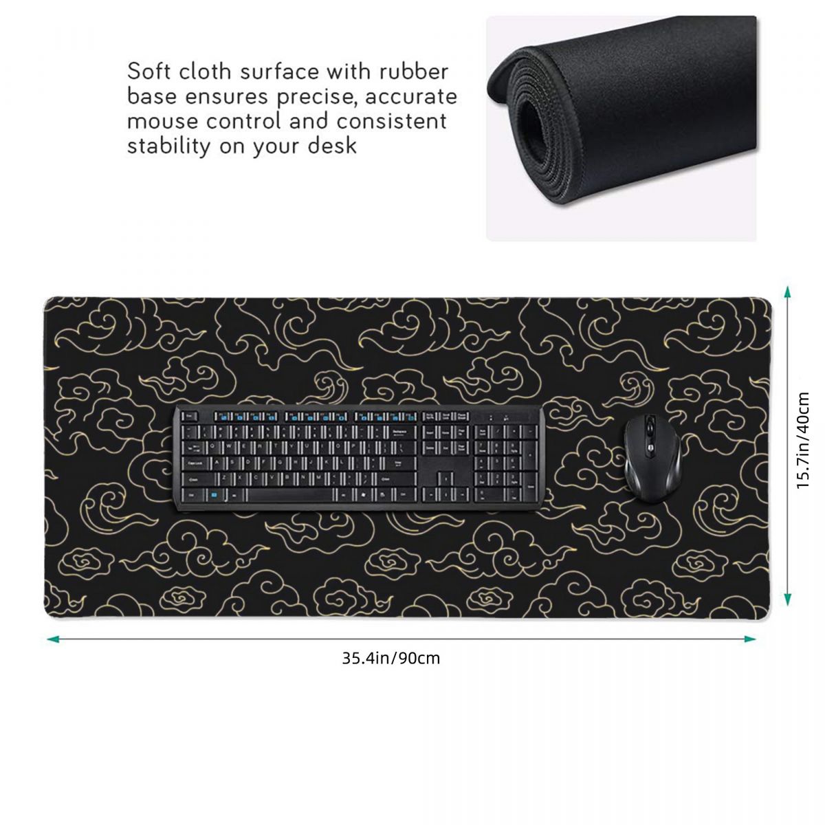 일본식 구름 패턴 대형 마우스 패드 컴퓨터 키보드 마우 - Pc Gaming Cloud 리뷰 및 가격
