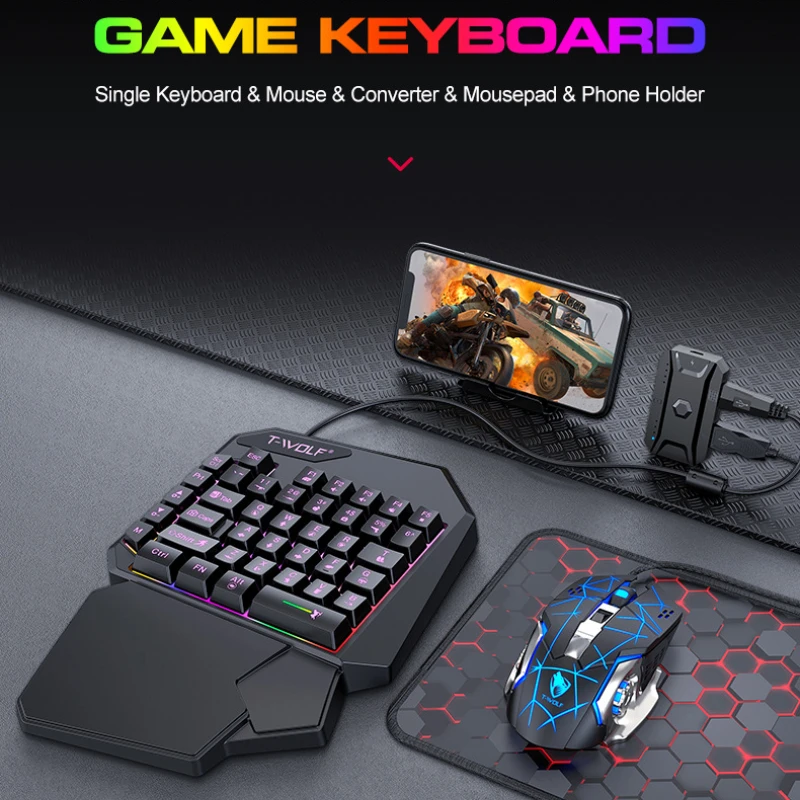 T-WOLF TF900 한 손으로 키보드 왕좌 세트 모 - Pc Gaming Game 리뷰 및 가격