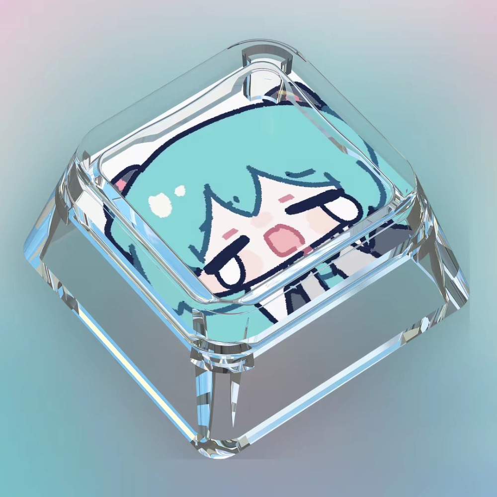 만화 하츠네 미쿠 키캡 Q 버전 귀여운 기계식 키보드  - Pc Gaming Hatsune Miku 리뷰 및 가격