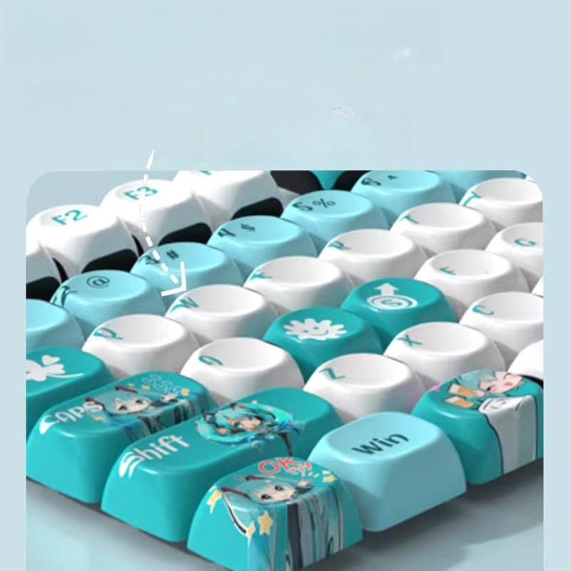 애니메이션 기계식 키보드 키캡 카와이 하츠네 미쿠 피규 - Pc Gaming Hatsune Miku 리뷰 및 가격