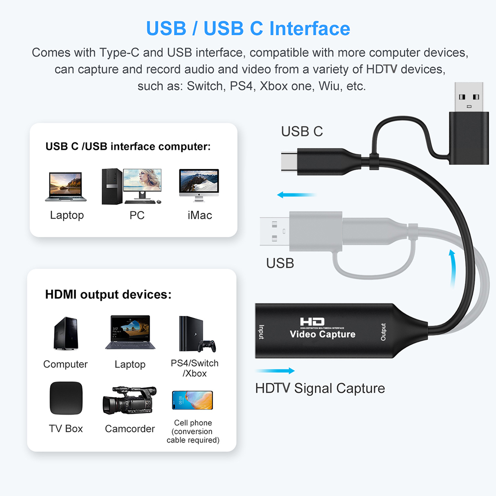 4K HDMI 호환 USB 비디오 캡처 카드 1080P - Pc Gaming Game 리뷰 및 가격