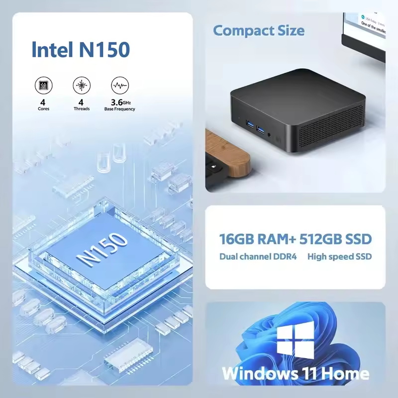 2026 인텔 N150 미니 PC 휴대용 컴퓨터 16G - Pc Gaming Sultan 리뷰 및 가격